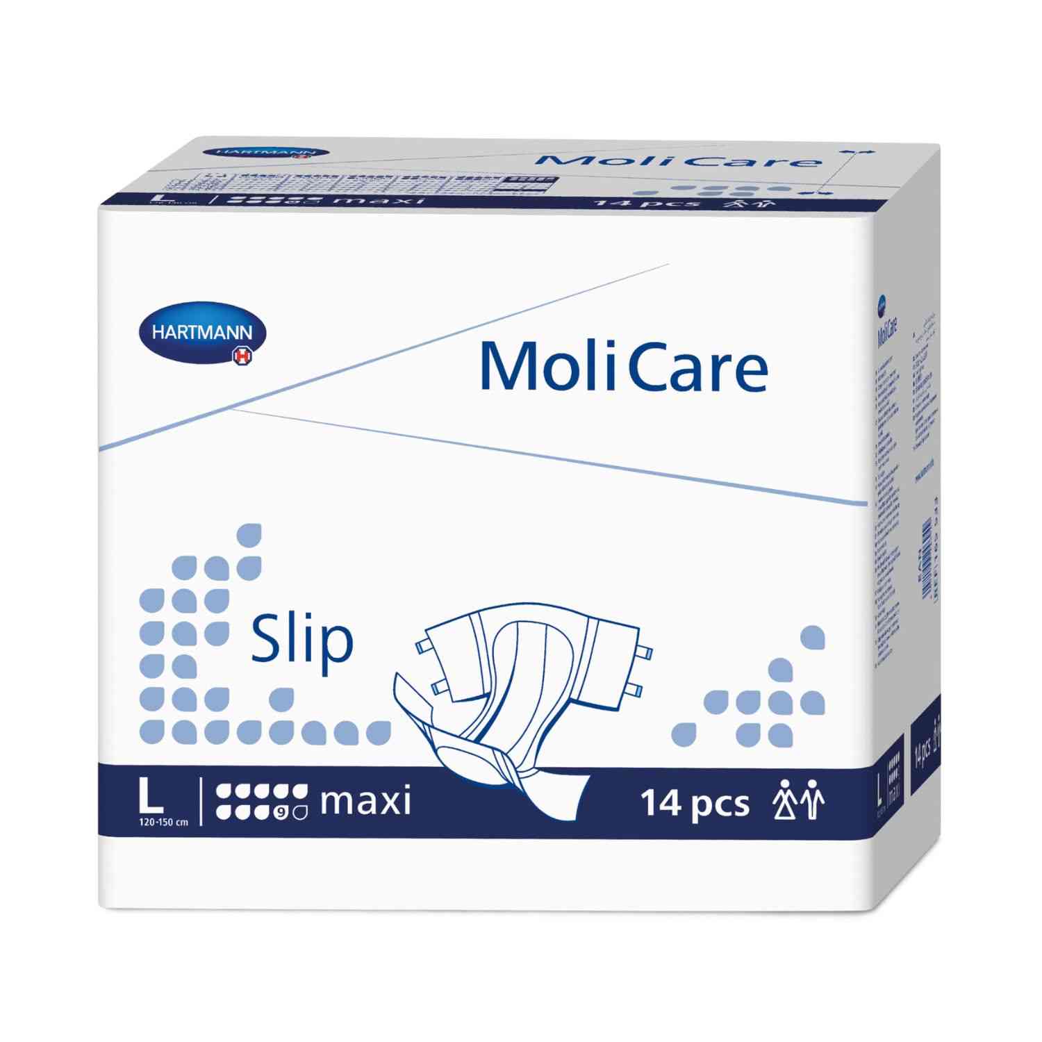 MoliCare® Slip Maxi 9 Tropfen Gr. L - saugstarke Windel mit Außenfolie - 3798 ml (HMV: 15.25.31.8004)